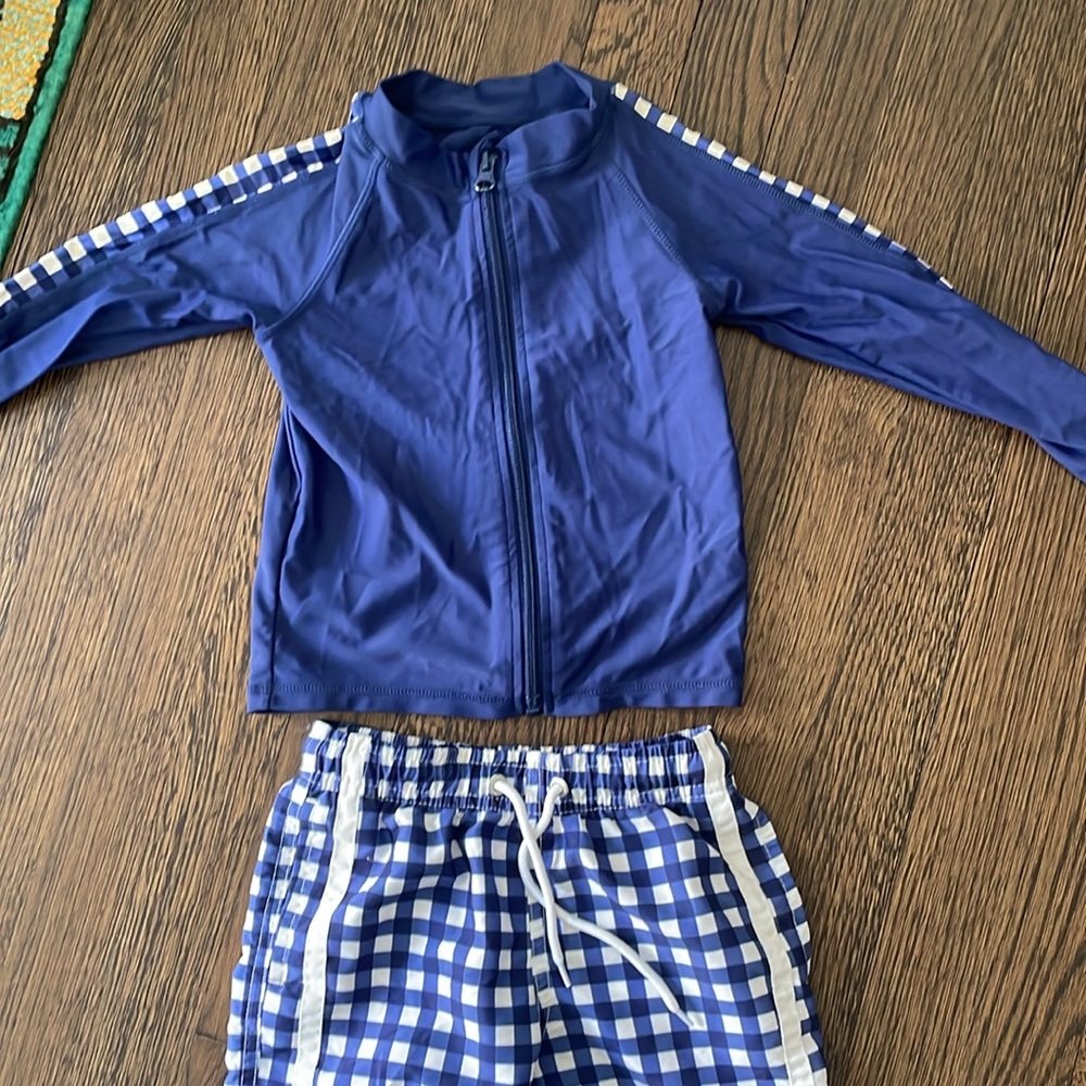 Long Sleeve Rashguard and Swim Trunk Set Boy Set(3T)